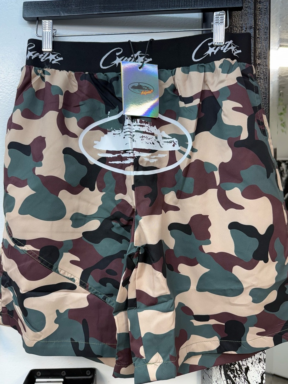 Corteiz Camo Athletic Shorts green/brown/tan Mens Large - Picture 2 of 10